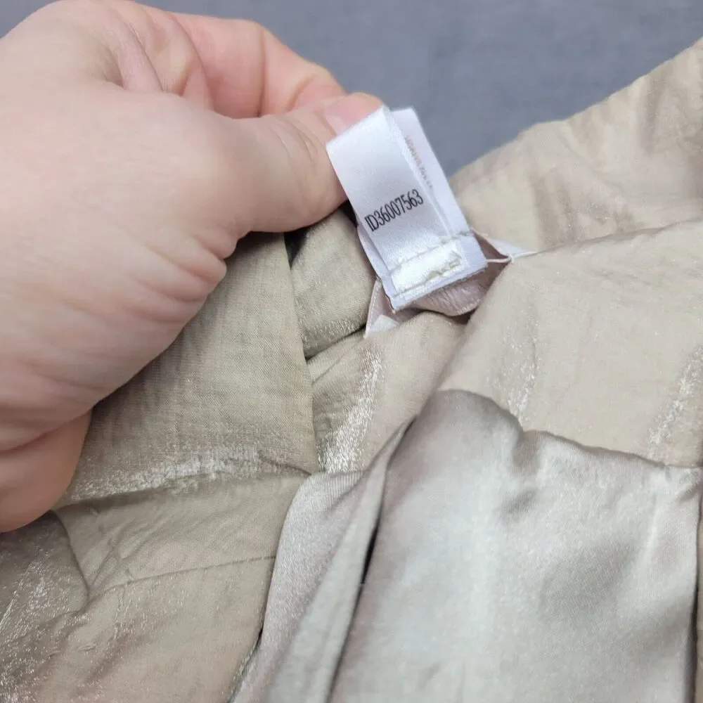 Chicos Beige Crinkle Blazer Womens Size 2 Cotton Blend With Polyester Lining Lig